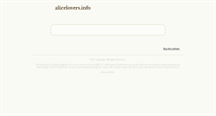 Desktop Screenshot of alicelovers.info